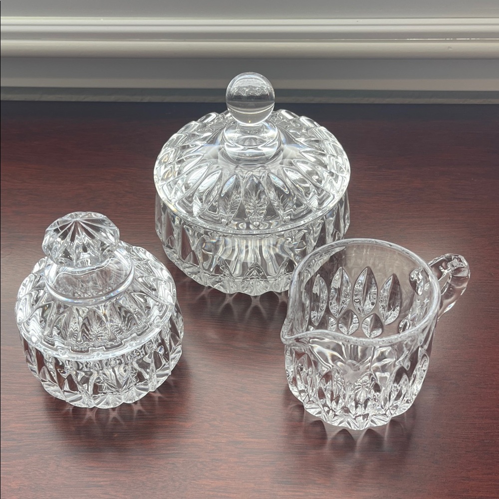Crystal Sugar and Creamer Set